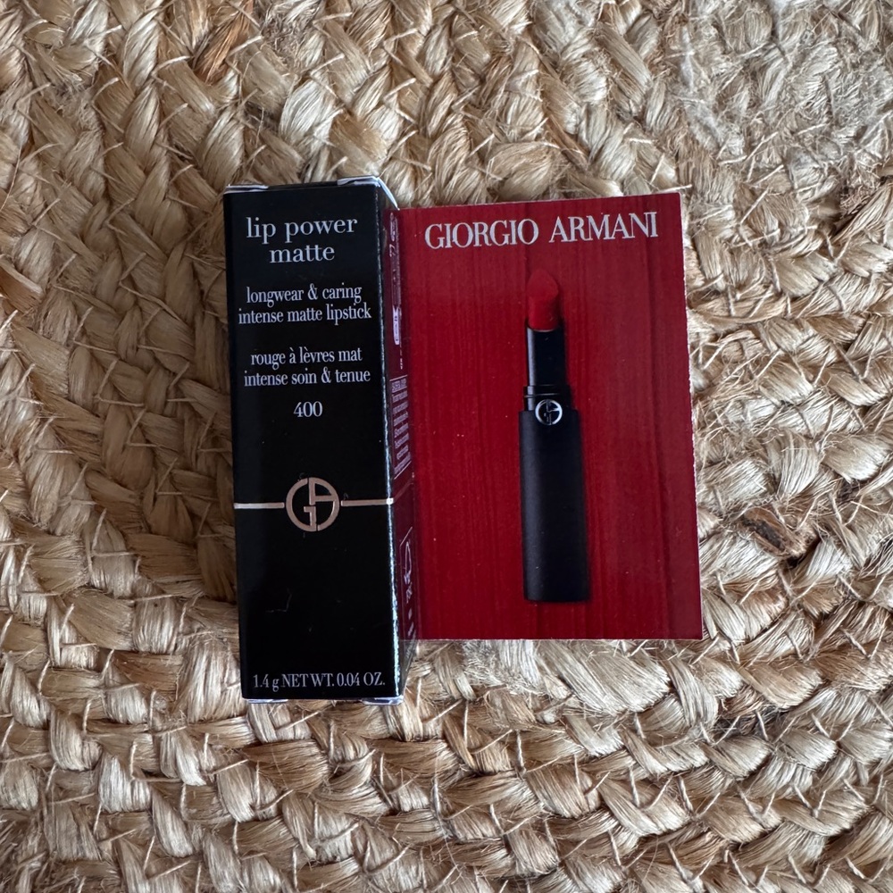 Giorgio Armani Lip Power Matte Lipstick in Bold Red mini size 
Number 400